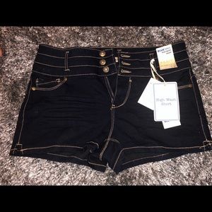 Blue jean high waisted shorts